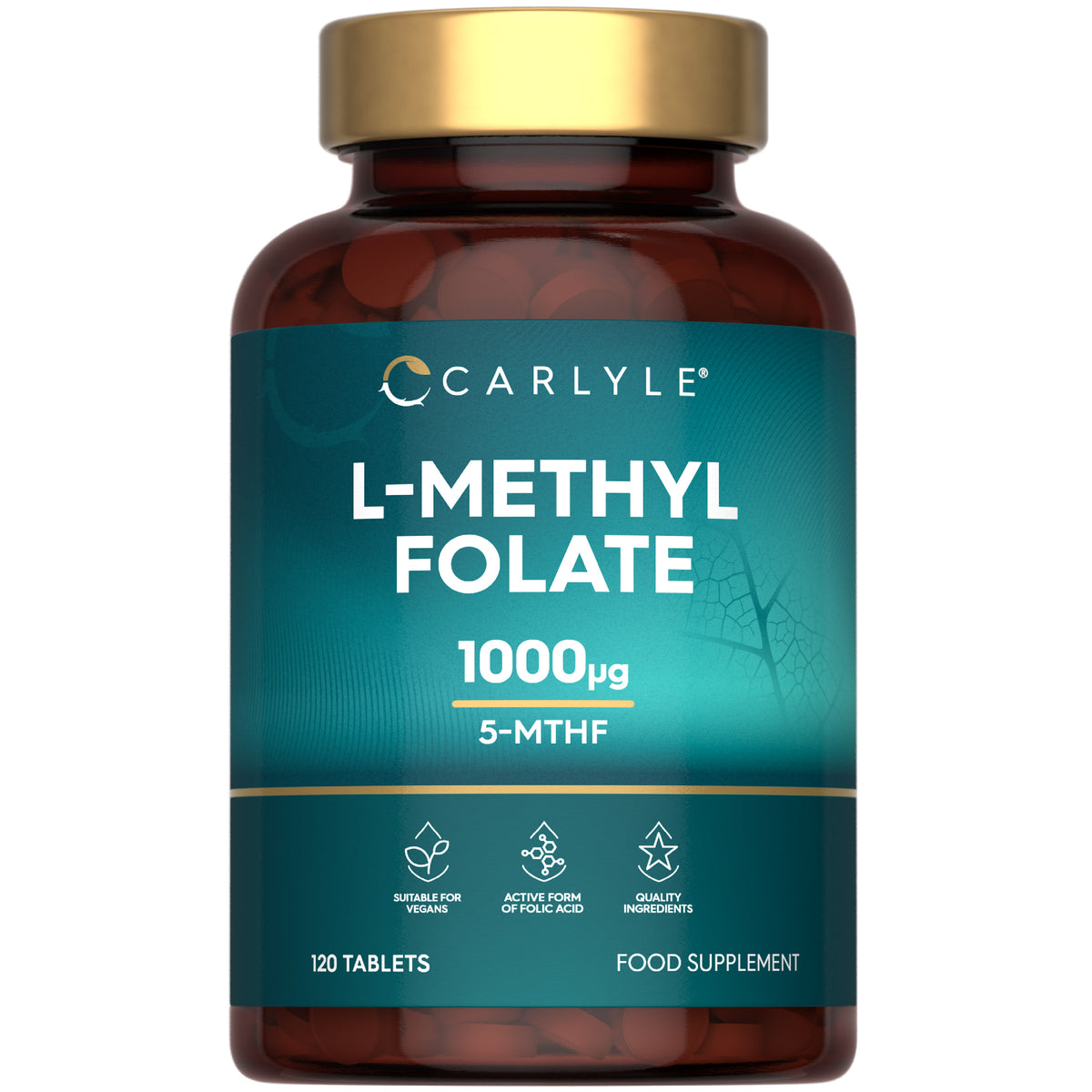 Carlyle L-Methyl Folate 1000μg, 120 tablets, as a food supplement.