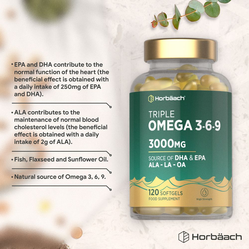 Omega 3-6-9 3000 mg with EPA, DHA & ALA | 120 Softgels