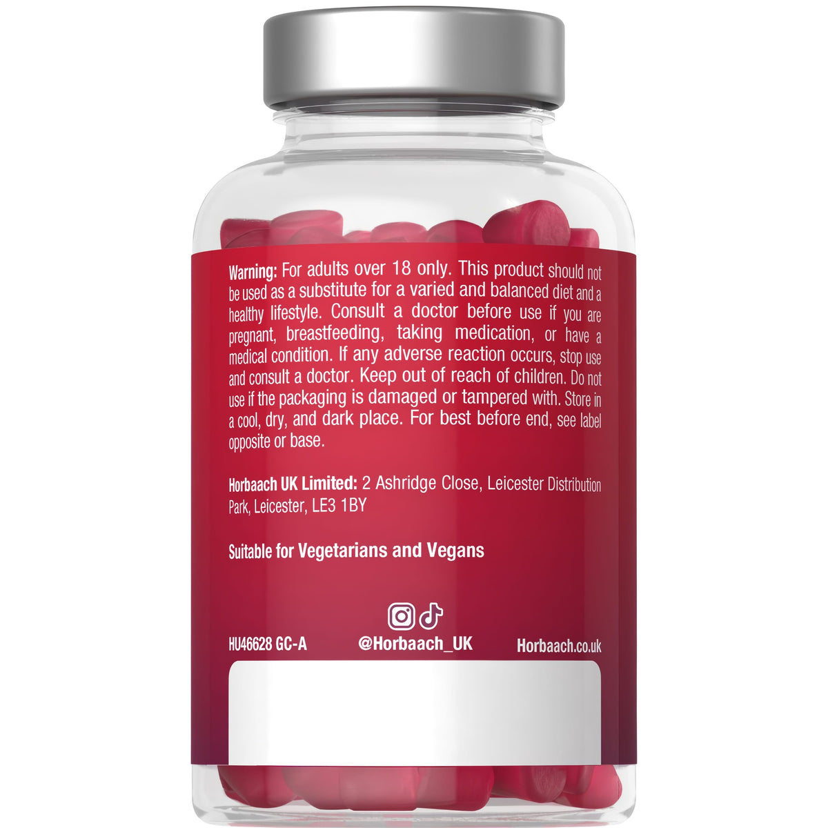 HU Adult Multivitamin 120 Vegan Gummies bottle, suitable for vegetarians and vegans.