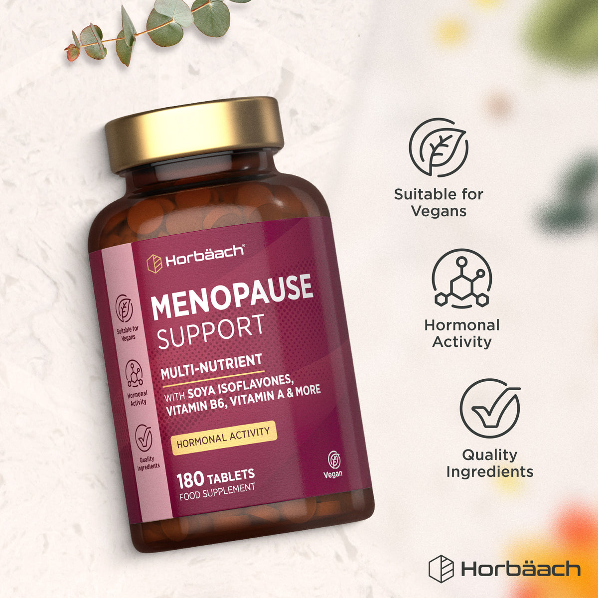 Horbäach Menopause Support Multi-Nutrient, 180 vegan tablets.