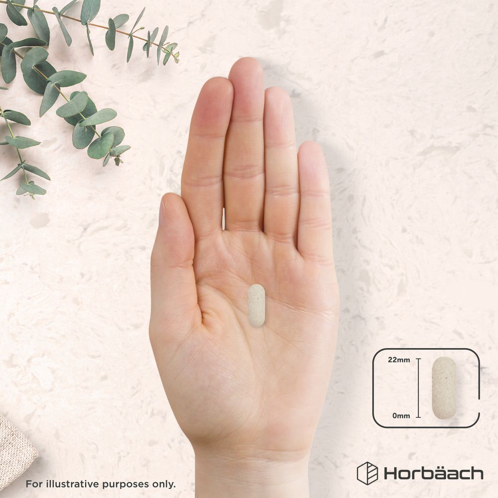 A single 22mm oblong tablet on a hand scale.