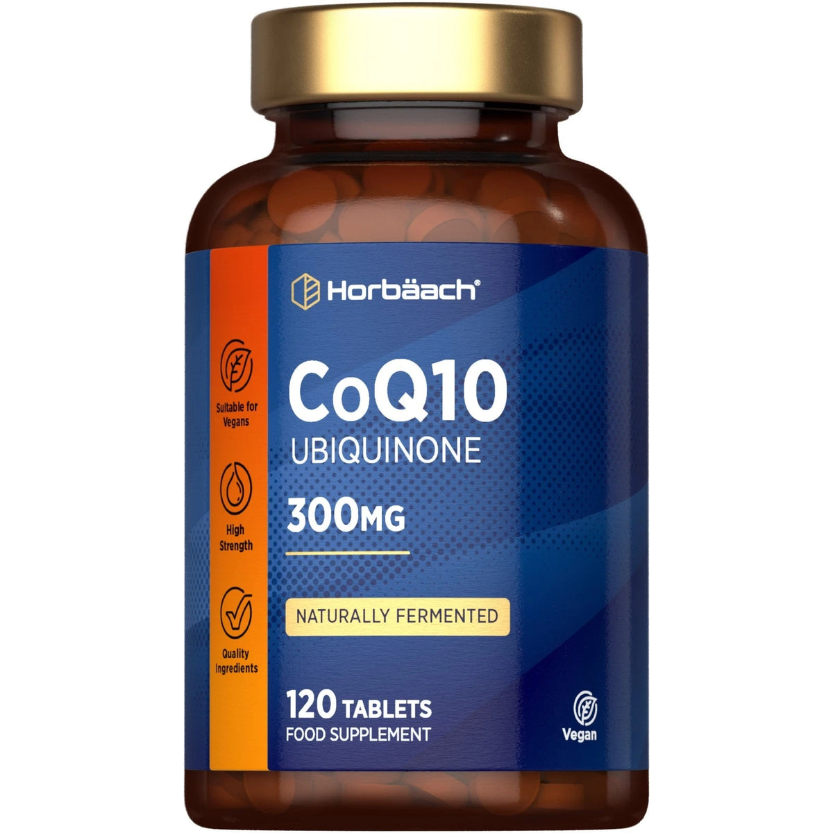 CoQ10 Ubiquinone 300mg, 120 vegan tablets. Naturally fermented food supplement.